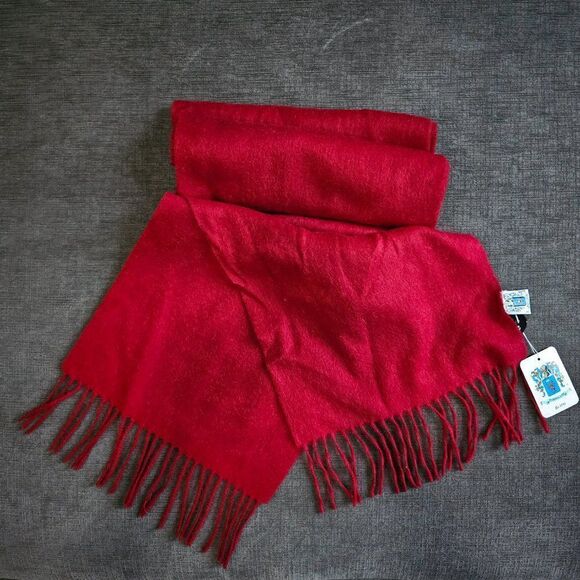 Portolano Women's Cashmere Solid Red Winter Neck Warmer Wrap Scarf Size OS NWT - Picture 2 of 11